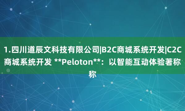 1.四川道辰文科技有限公司|B2C商城系统开发|C2C商城系统开发 **Peloton**:以智能互动体验著称
