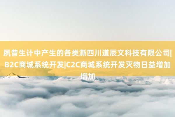 夙昔生计中产生的各类澌四川道辰文科技有限公司|B2C商城系统开发|C2C商城系统开发灭物日益增加